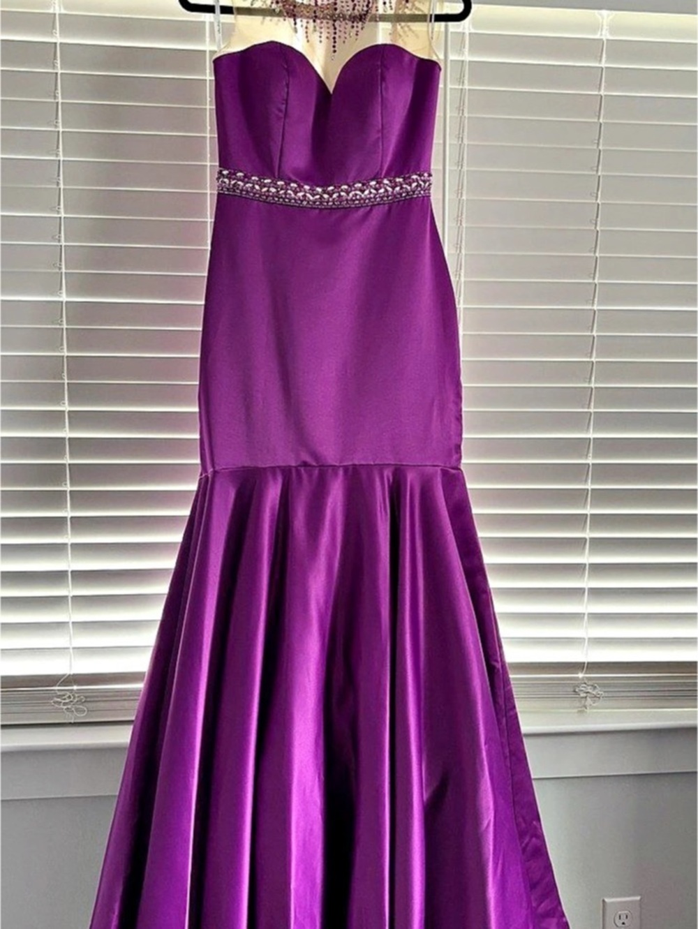 Studio 17 Style No. 12542 Beaded Strapless Prom Dress in Purple Size 8 Like New